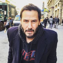 sensualsynergy65: deejays34:  Keanu is 50. Wow. He posted this picture and the following inspiring message:   “You see these people behind me? They are rushing to work and not paying attention  to anything. Sometimes we get so caught up in our daily