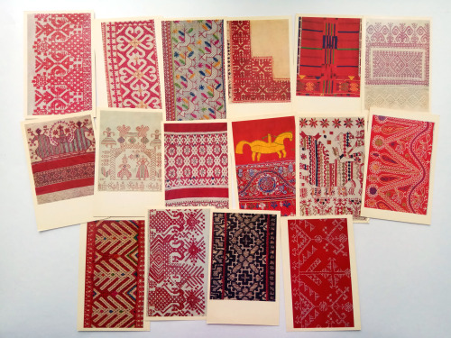 sovietpostcards:Russian Folk Embroideries of 19th - early 20th centuries. Postcard set (1978)Buy her