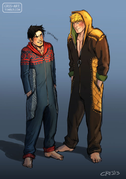 cris-art:“Onesie”, A quick drawing of Teddy and Billy with their onesies. I saw a couple of pictures