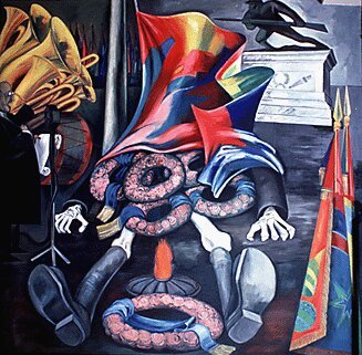 artist-orozco: Panel 18. Modern Human Sacrifice - The Epic of American Civilization, 1934, José Clem