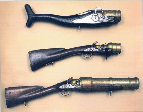 qsy-complains-a-lot:peashooter85:17th and 18th century grenade launchers.Also known as hand mortars,