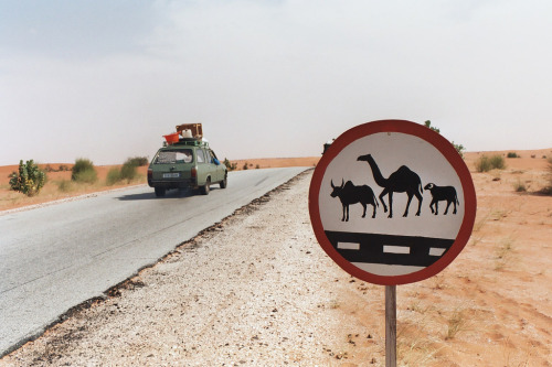 marhaba-maroc-algerie-tunisie:  Road Sign traveling west from Nouakchott to Timbedra (Mauritania)