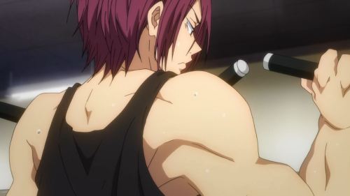 iwishiwereaghost:shameless-fujoshi:LOOK AT THESE GORGEOUS ARMSLook at Rin being all buff… dayum.