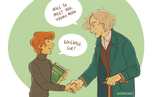 sadfishkid:charlie weasley (age 12) meets newt scamander (age 87)(on twitter)