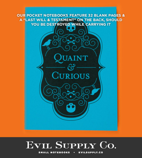 Quaint &amp; Curious notebook ($2.25) Once upon a midnight dreary, I sat lost in memory, trying 