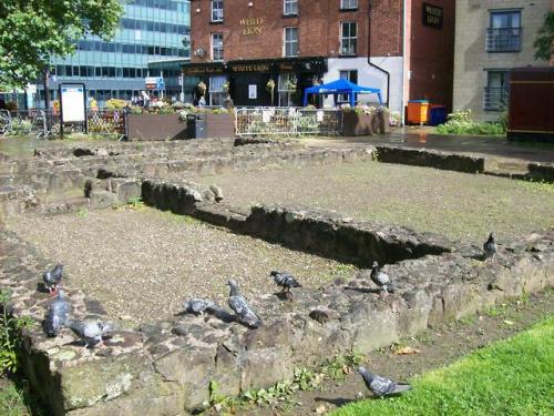 Reconstructed foundations ofbuildings in the settlement of Mamucium, a Roman fort built around 79AD.