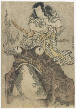 gameraboy:  Actor Onoe Eizaburo I as a Magician with a Giant Toad by Utagawa Toyokuni I 歌川豊国, 1809