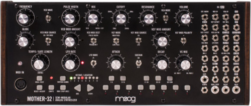 eyepool:  Moog Mother-32 Semi-Modular Analog Synthesizer  Brand new: 軷 street price for a Moog analog synth with a sequencer and patch bay. Drool…  CreateDigitalMusic has more info and some videos of it in action.