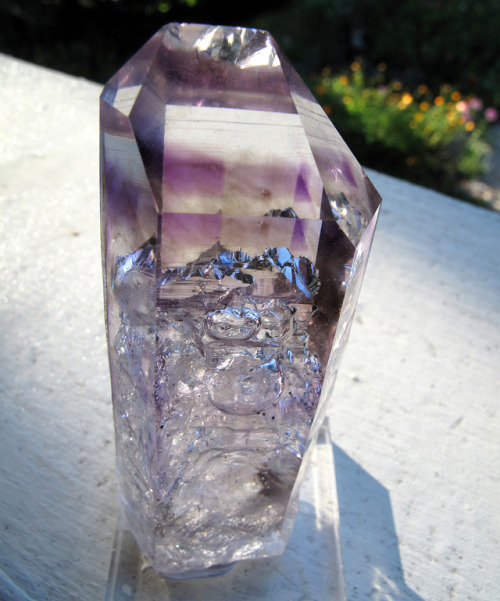 ghminerals: 46.1 gram 2 Huge moving bubbles enhydro amethyst Brandberg crystal. Namibia. Perfect ter