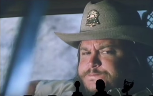 MST3K Quiz Laserblast What does the SOL team shout whenever the sheriff is on screen?For more quiz q