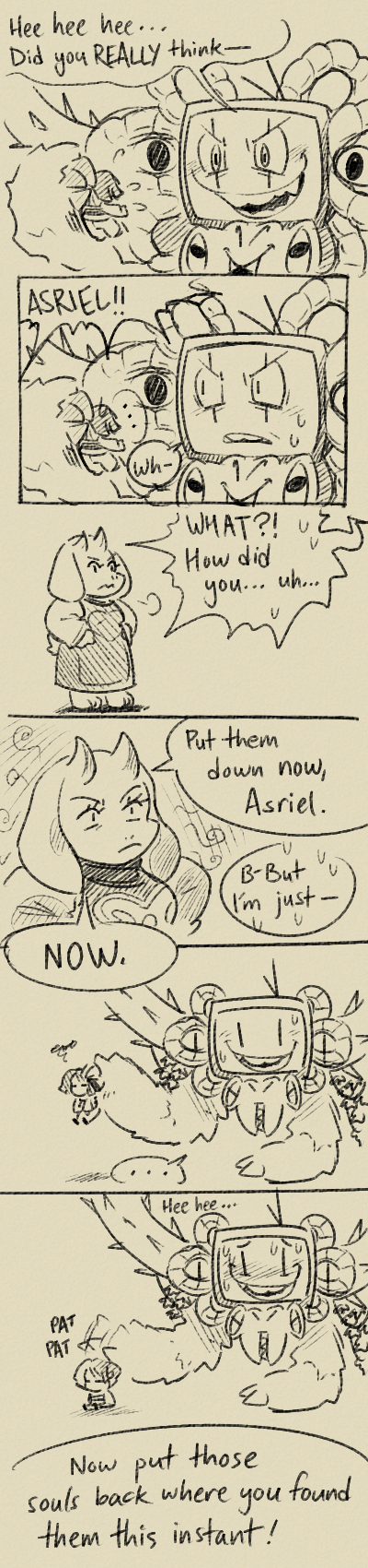 devichonee:  But what if Toriel found out the truth at just the wrong time?   teehee