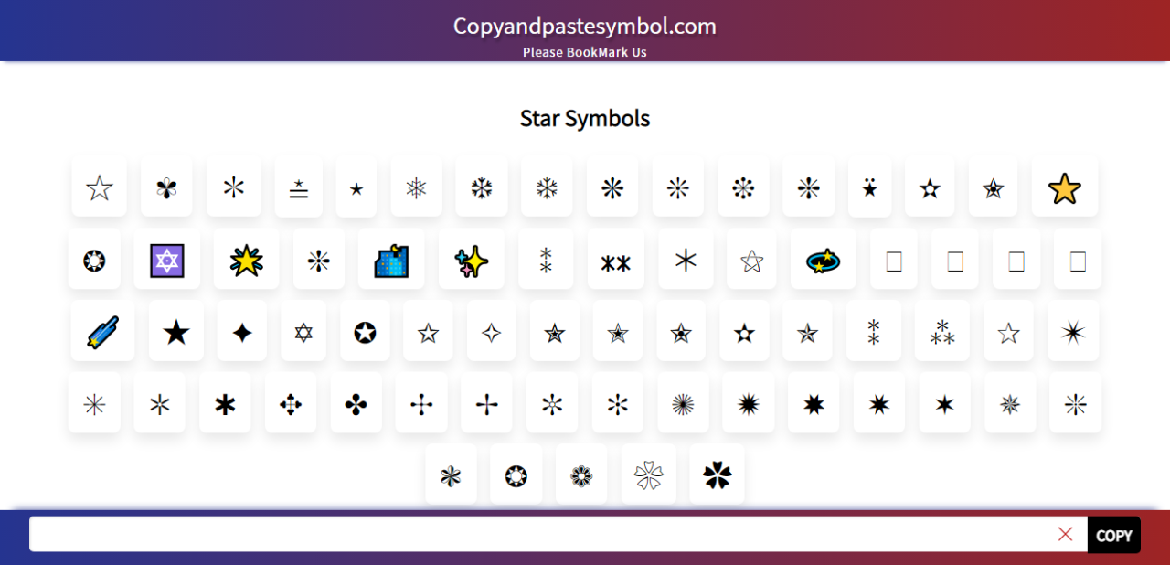 Get Star Symbol Copy And Paste