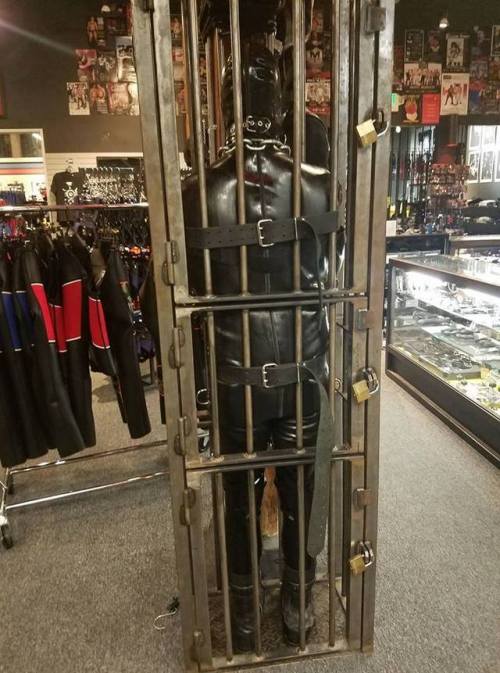 This also looks like a lot of fun to be put on Display all locked up into a cage in at a bondage sex