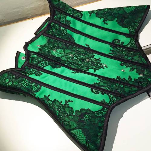 IN PROGRESS: Just finished sewing this wee corset as part of an outfit I’m making for the love