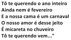 to te querendo o ano inteiro ainda nem é fevereiro e a nossa cama é um carnaval