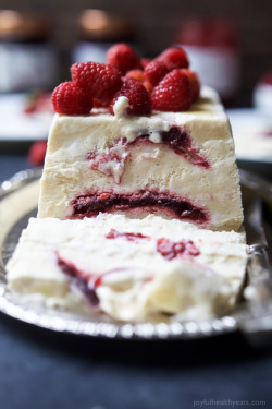 fullcravings:  Raspberry Amaretto Semifreddo