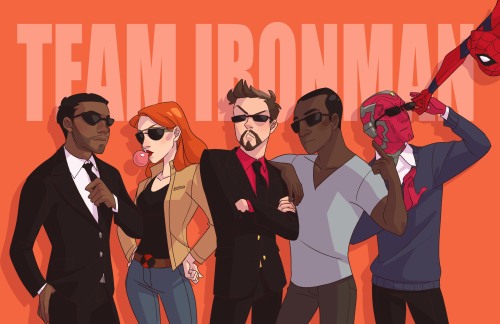 dorodraws:  Marvel Civil War squads. Which team are you on?These prints will be for sale at Minicomi