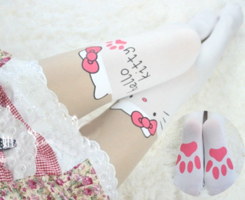 kvnai:     |  HELLO KITTY FOOTPRINT TIGHTS &  PINK SAKURA TIGHTS | ❀ Use the code “kvnai” to get 5% off on all items ❀ (Don’t remove caption please)    