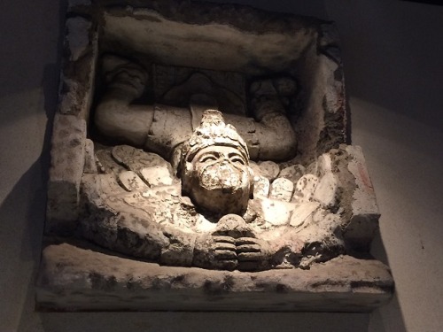 Maya carving of the Descending God (Mexico).