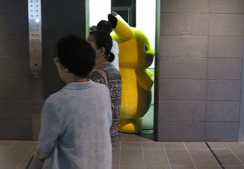 pokemon-global-academy:  Getting Pikachu in the Elevator