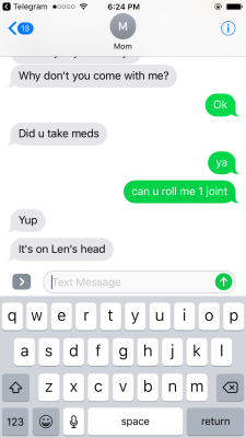 clamperls: shangheists:  route80s:  tipsybandit:  things i like about this post:1. mom checked if they took their meds, which is sweet2. mom is cool with weed3. mom knows which vocaloid is len, and put the joint on him like a hat or some shit, which is