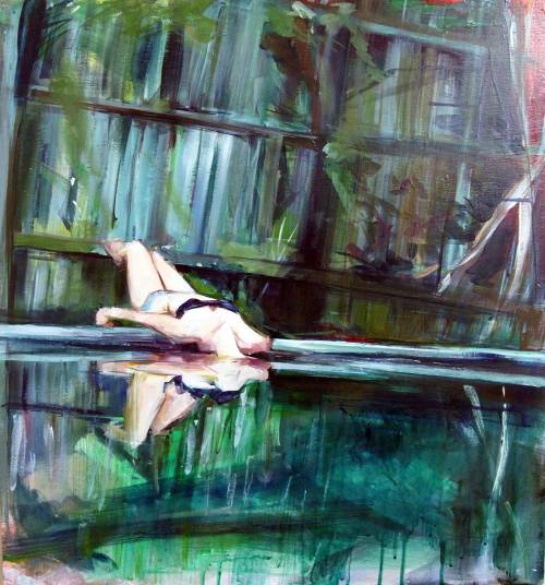 Hyunju Kim (Korean, b. 1972, Seoul, South Korea, based Bellevue, WA, USA) - Reflection, 2015, Painti