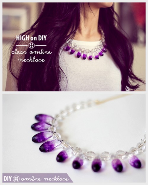 DIY Crystal Drop Ombre Necklace Tutorial from High on DIY here. This is really cheap to make (especi