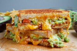 hungryhungryhuman:   bacon and guacamole grilled cheese {recipe} 