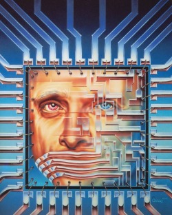 retroscifiart:RIP Harlan Ellison. Art by Barclay Shaw (1982)