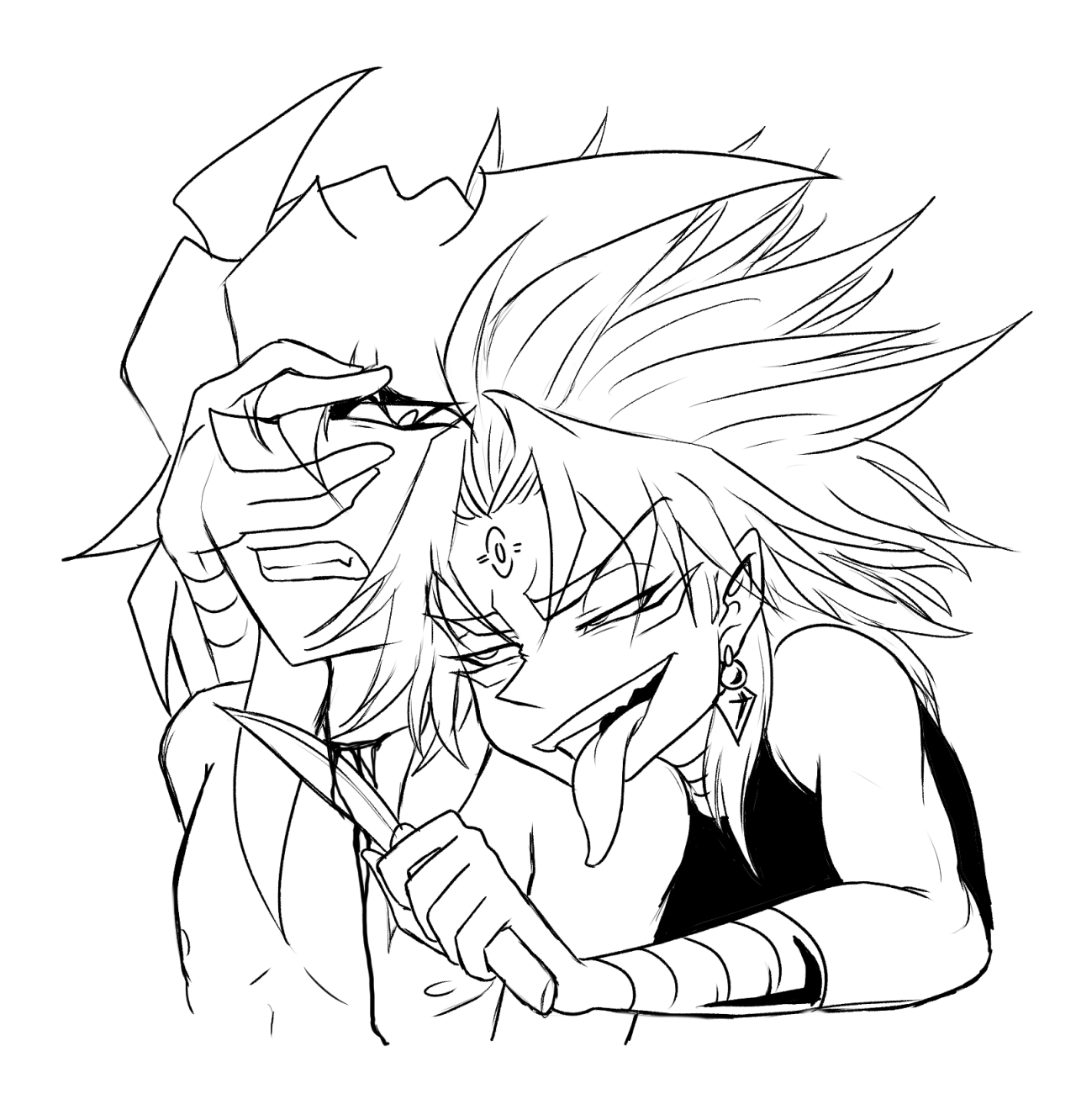 bucketofchum:lineart for @tuftedfuzzballdraws based on their drawing which had such