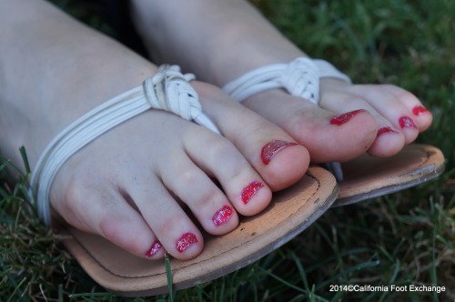 califtexchange: Happy Foot Fun Friday! Check out Christine showing off her pretty feet this afterno