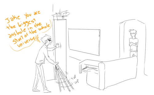 my-friend-the-frog: haha more doodles sometimes dirk pisses jake off and he changes all the furnitur