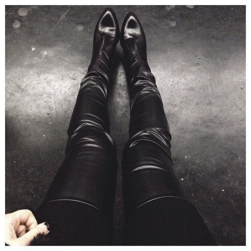 Leggings and boots from ZARA (illusion leggings half cotton half pleather that look like long boots)