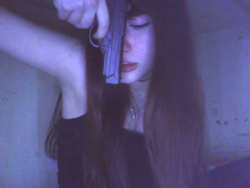 pinkcollapse:  I just wanted to answer to all those who commented with “WTF”, “She’s obviously not okay” (etc) THIS pic:I’m the girl in the photo and I’m totally ok,the gun is OBVIOUSLY fake,it’s supposed to be an aesthetic photo, nothing