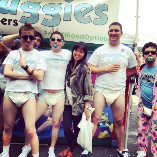 flamepaws:  thepizzafox:  diaperpuprawr:  nakeddavey:  vincentvangoo:  Some photos I found on Twitter and Instagram of the Snuggies booth at Folsom Street Fair 2014.  Wish I could go there sometime and wear diapers for snuggies for duration of the fair.