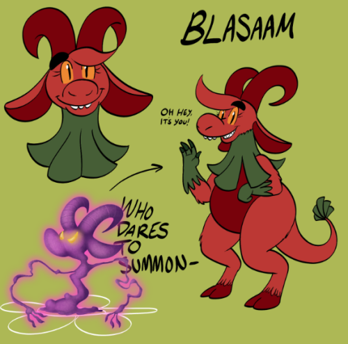 Haven’t drawn Blasaam in a while!She’s a friendly demon who can materialize any existing plant in ex