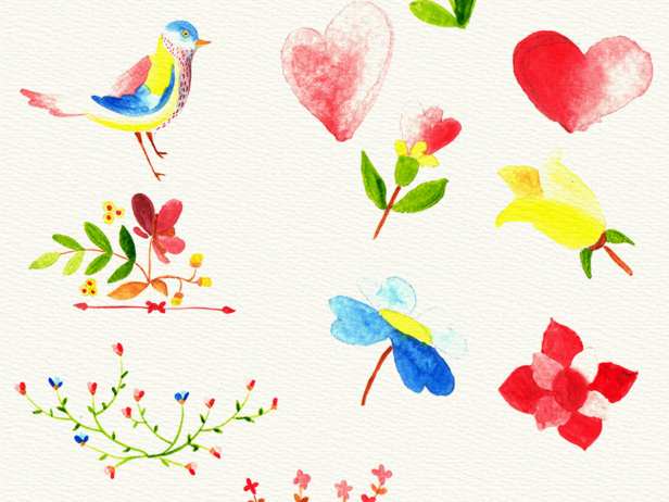 goodtypography:  350+ Watercolor Design Elements &amp; 100+ Stamp Brushes - 51%