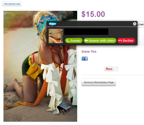 givemeinternet: Friend called me on Skype while I was looking up a cosplayer, this is what happened