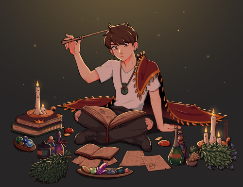  I’m still thinking about my witch au! Jungkook the Apprentice with hidden magic, Jimin the Co