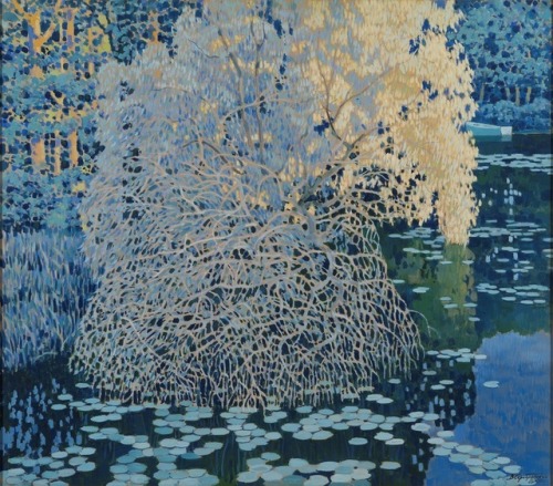 myfairynuffstuff:Vladimir Glebovich Serebrovsky (1937 - 2016) - Linen Plant. 2000. Gouache on cardbo