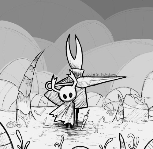  Wanted to try a pencil drawn style for Hollow Knight. It felt more fitting with how dark and spooky