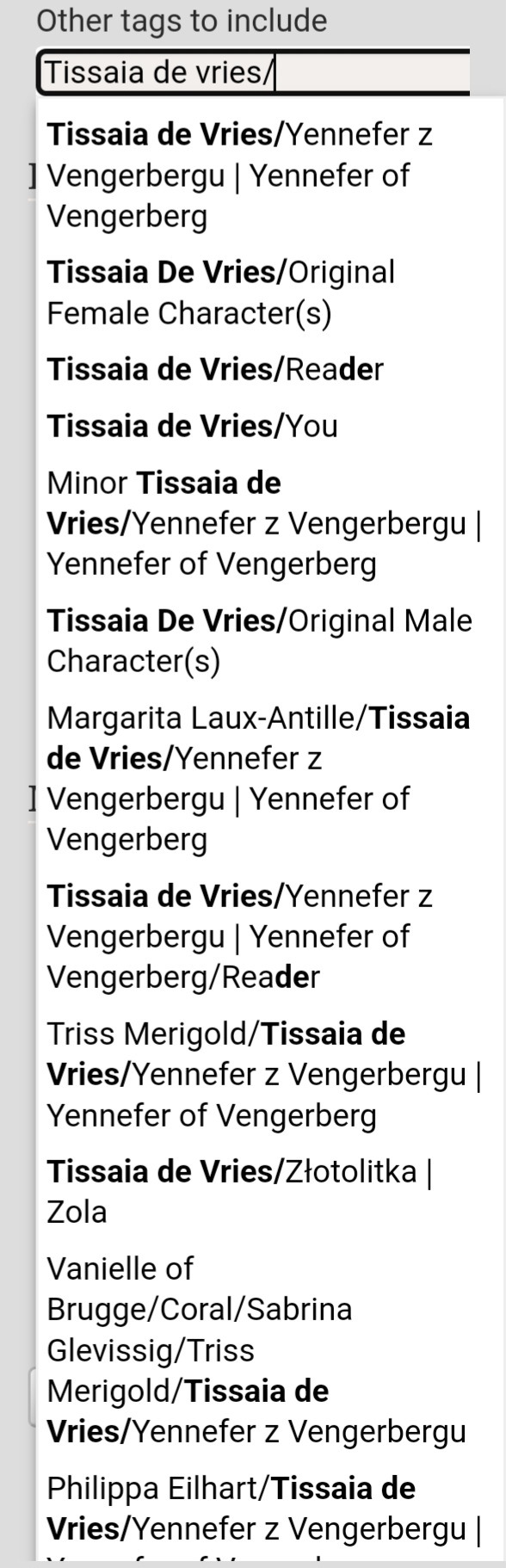 Took A Break Got Curious As To Who Is Most Shipped With Tissaia Under The Tissaia De Vries Tag On Ao3