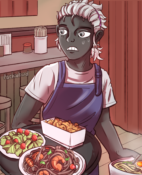 Headcanon where Shihai’s family owns a restaurant and he doesn’t mind helping out sometimes, b