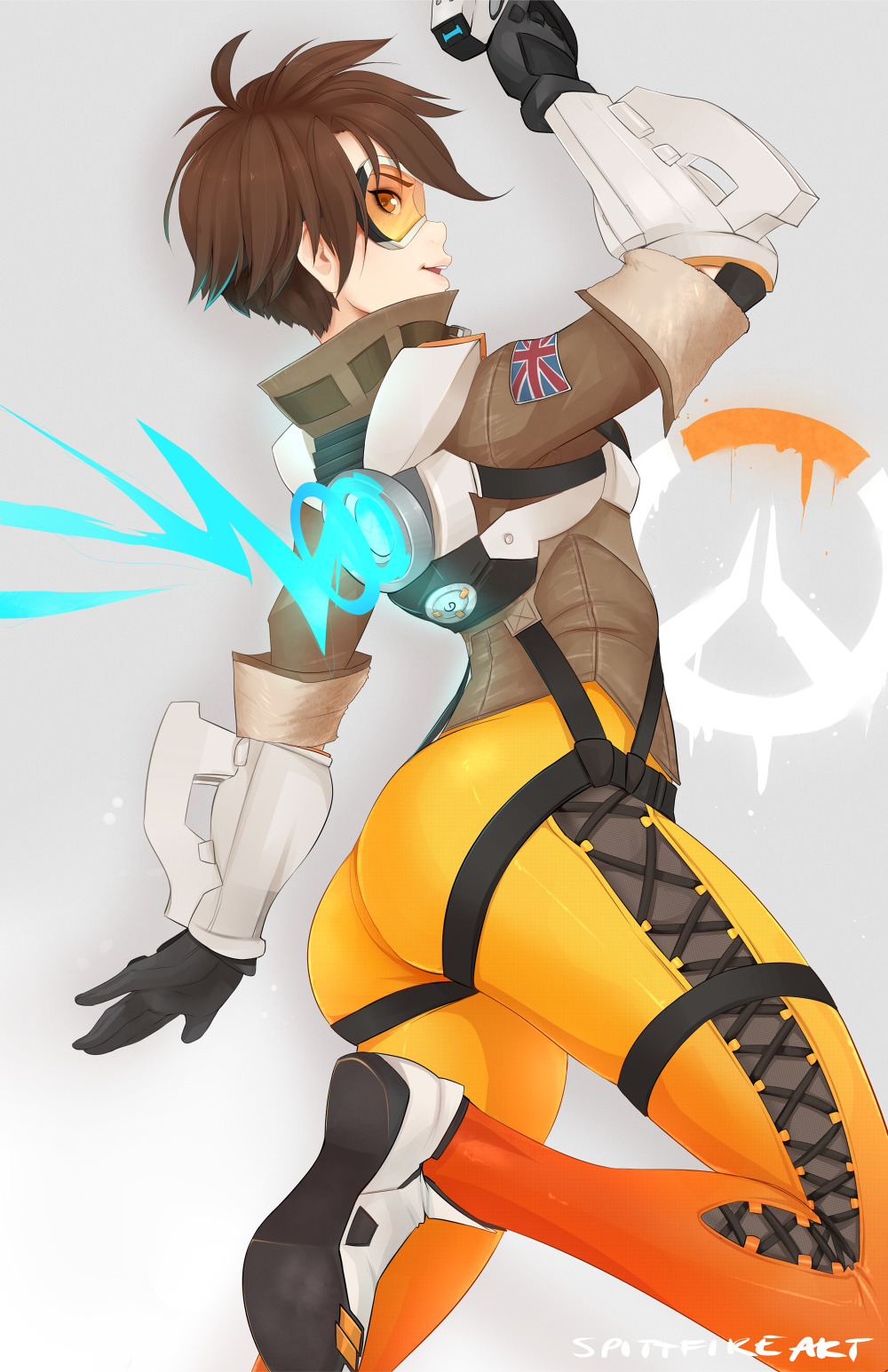 spittfireart:  Cheers loves! The Cavalry’s here! Overwatch Tracer print. I spent