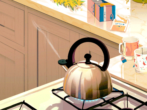 nicolezai:rebeccamock:Who wants tea?A while ago I did two animations for AirBnB, for an internal art