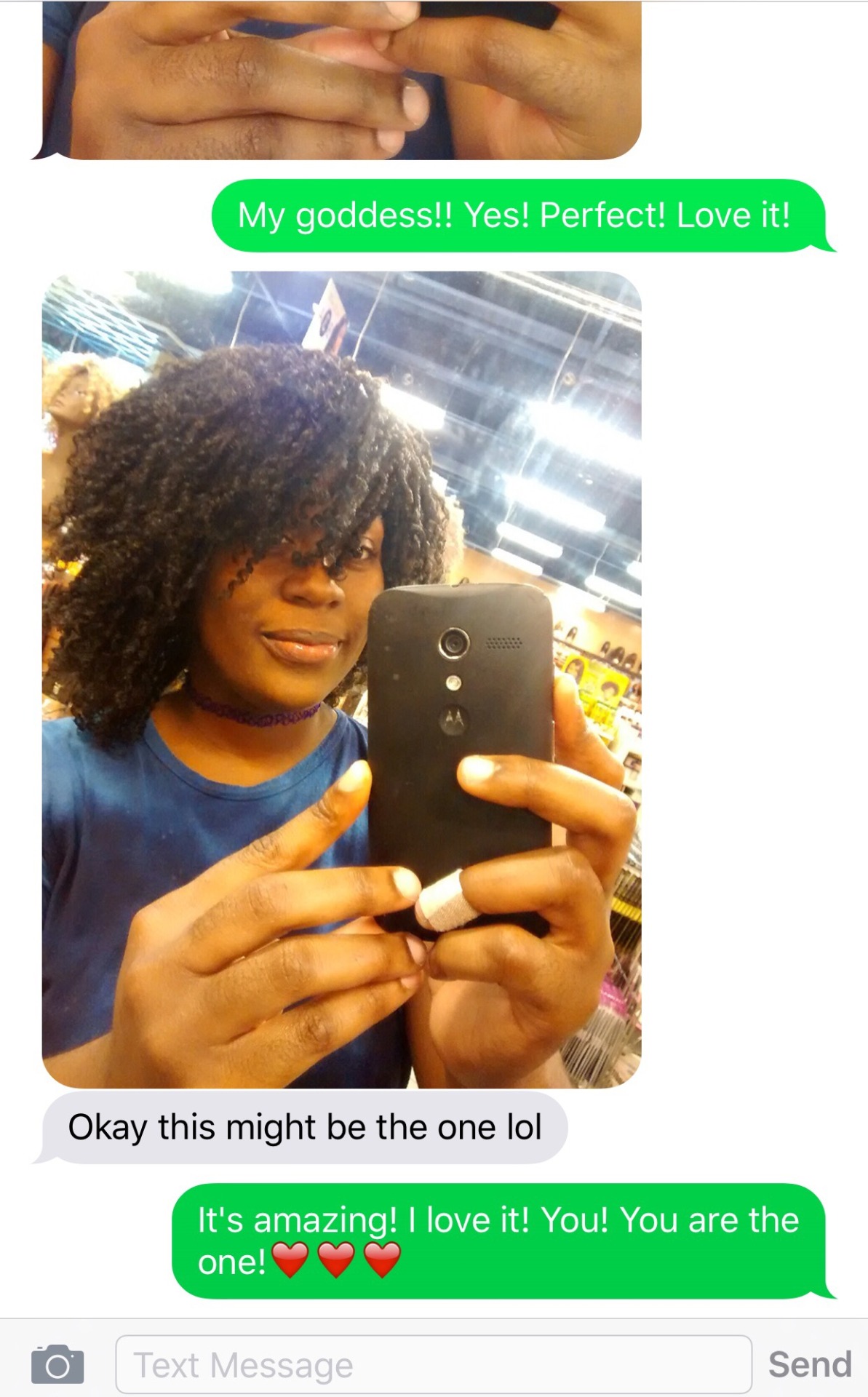 thedoghouse09:  When your partner is at the hair store sending you pictures and you