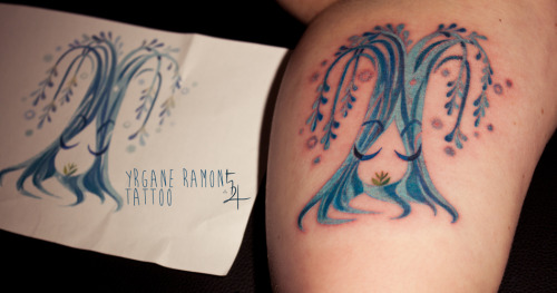 Blue Weeping Willow - tattoo -  by Yrgane RAMON - Do not copy