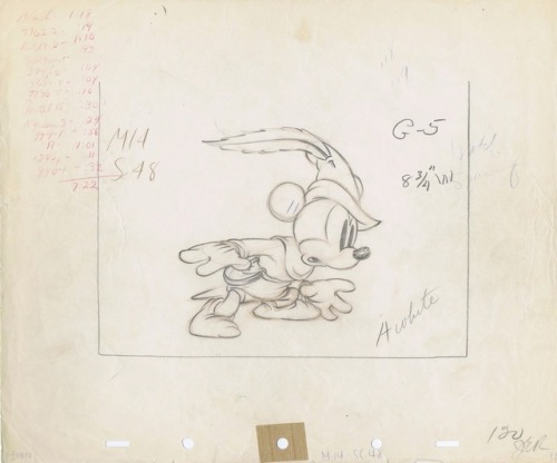 the-disney-elite: A page of Freddie Moore’s pencil animation for the Disney short, Brave Little Tail