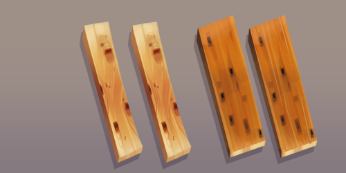 Wood texture sketches in the paint style I&rsquo;ve been working on for a while. The second set 