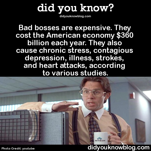 did-you-kno:  Bad bosses are expensive. They cost the American economy $360 billion